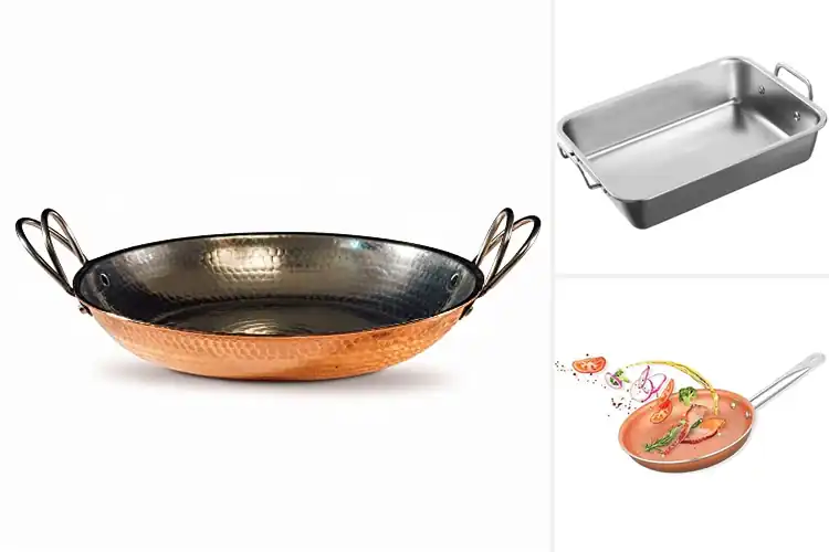 Detailed view of Best 12 Inch Copper Paella Pan: Elevate Your Cooking Today