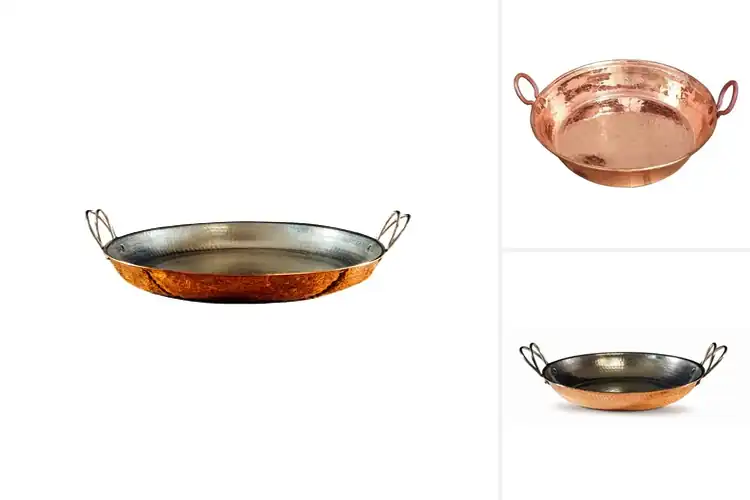 Detailed view of Best Copper Pans for Paella