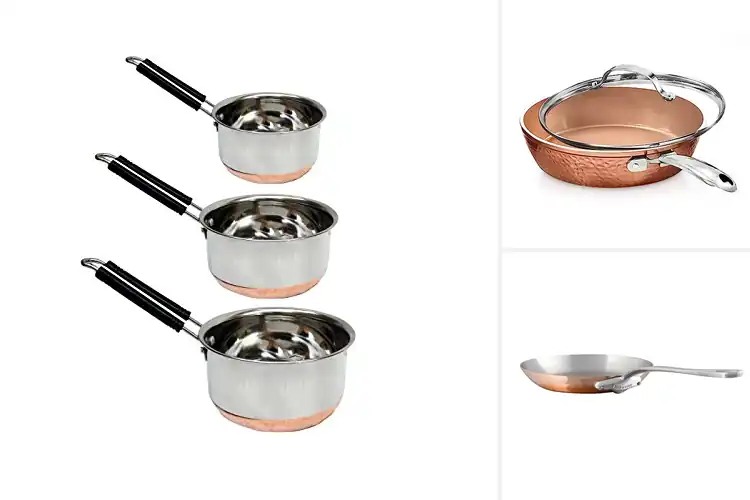 Detailed view of Best Durable Copper Pan With Stainless Handle
