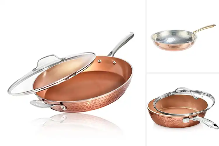 Detailed view of Best Durable Hammered Copper Skillets