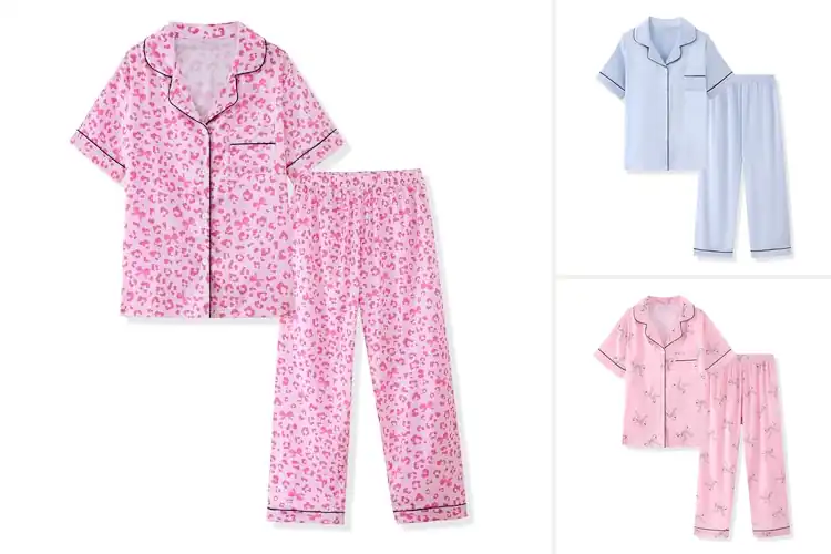 Detailed view of Best Easy Care Satin Sleepwear Machine Washable