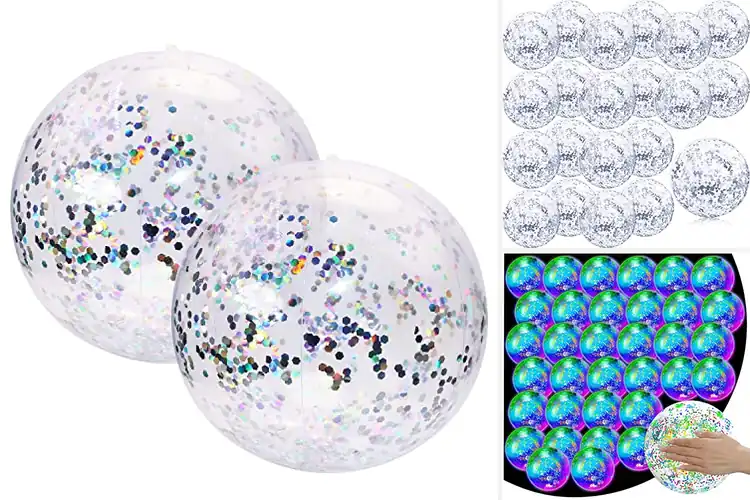 Detailed view of Best Glitter Confetti Beach Balls for Sparkling Outdoor Fun