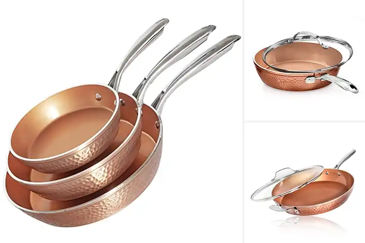 Detailed view of Best Hammered Copper Frying Pan