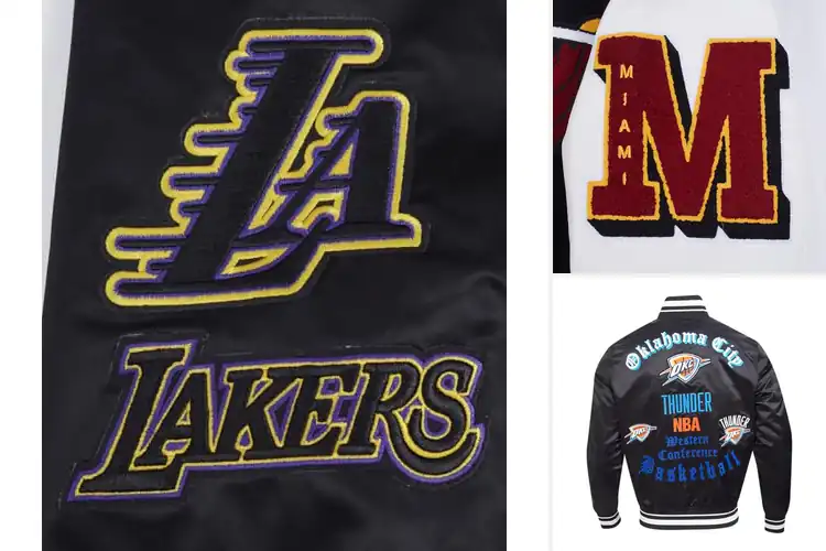 Detailed view of Best Old English NBA Jackets: 8 Stylish Picks for Fans