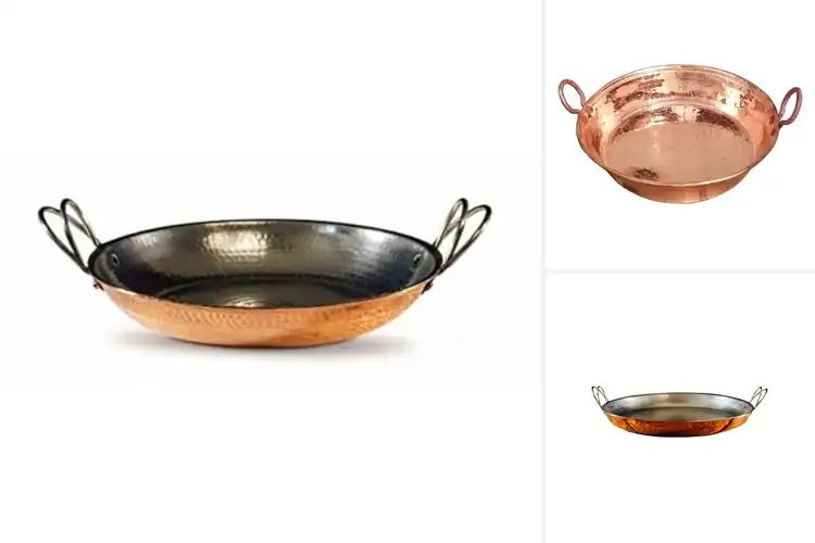 Detailed view of Best Paella Pan Copper Cookware