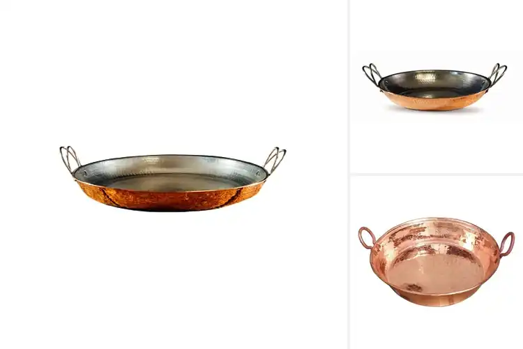 Detailed view of Best Paella Pan Copper