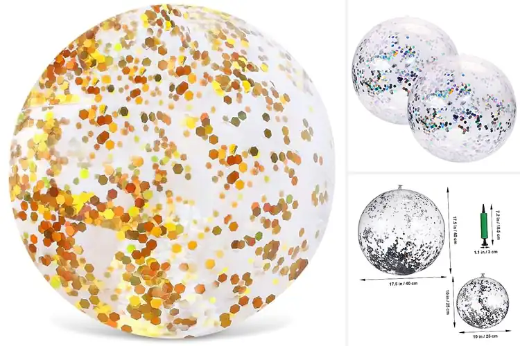 Detailed view of Best Photo Prop Beach Ball Glitter