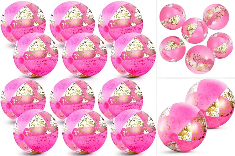 Detailed view of Best Pink And Gold Glitter Beach Ball Aesthetic