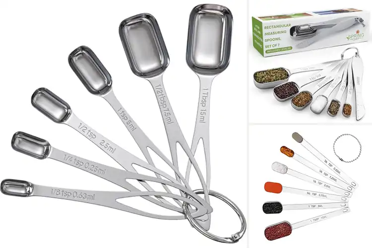 Detailed view of Best Rectangular Narrow Measuring Spoon For Deep Jars