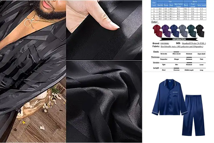Detailed view of Best Satin Pajama Sets For Men