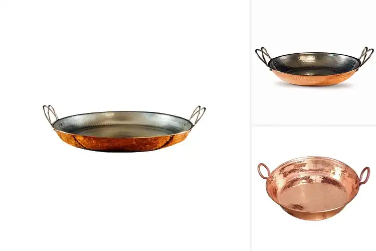 Detailed view of Best Versatile Copper Pan For Paella And Omelets